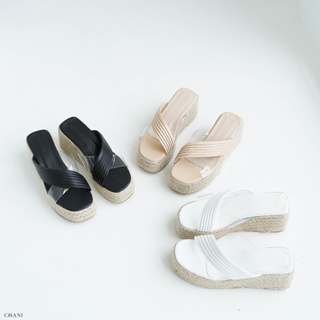 CHANI : K38-8 l sandals รองเท้าแตะสาน เสริมส้น รองเท้าแตะผู้หญิง