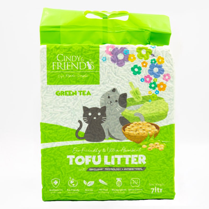 ทรายแมวเต้าหู้ Cindy & Friends Tofu Cat Litter ซินดี้แอนด์เฟรนด์ส ทราย