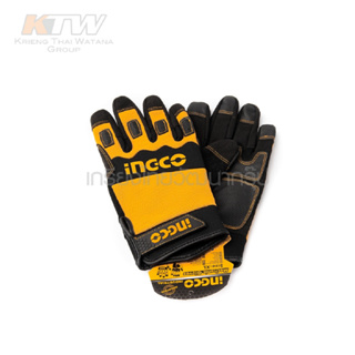 INGCO HGMG02 ถุงมือช่างอเนกประสงค์ ไมโครไฟเบอร์ เคลือบยางบนฝ่ามือ Size : XL ( Mechanic Gloves ) B