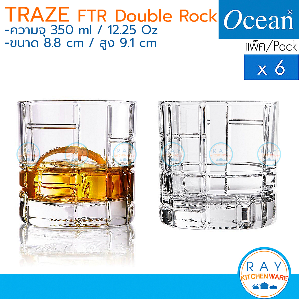Ocean แก้วน้ำ 350 ml(6ใบ) Traze FTR Double Rock P03663 โอเชียน | Shopee ...