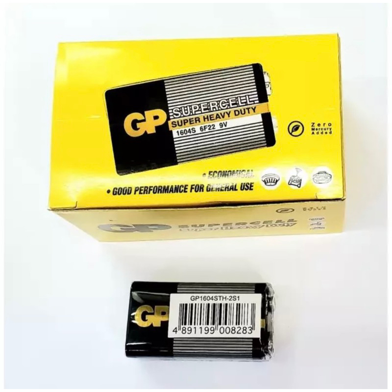 ถ่าน GP Supercell 6LR61 9V super heavy duty 1กล่อง10ก้อน ของแท้ ...
