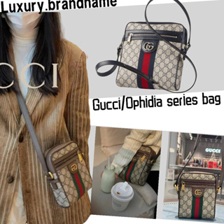 กุชชี่ Gucci/Ophidia series กระเป๋าสะพายข้าง GG ขนาดเล็ก/กระเป๋าผู้หญิง/กระเป๋าร่อซู้ล/กระเป๋าสะพายไหล่