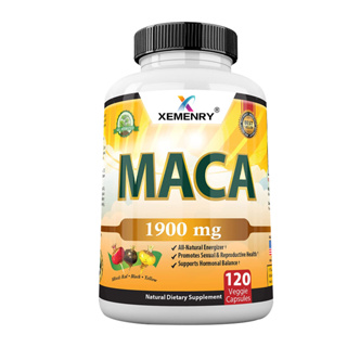 ราก Maca ออร์แกนิกดำ, แดง, เหลือง 1900 มก. ต่อหนึ่งหน่วยบริโภค - 60/120 แคปซูลมังสวิรัติ