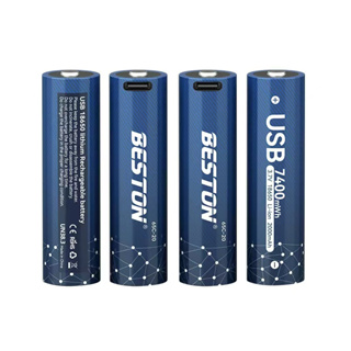 ถ่านชาร์จ BESTON 18650 3.7V 7400MWH Type-c USB Li-ion Battery 1 ก้อน คุณภาพสูง ราคาถูก