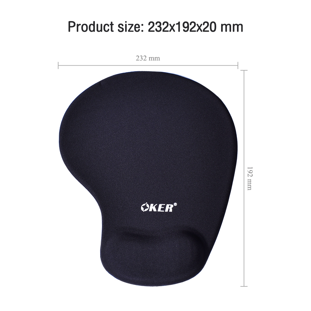 แท้100-oker-pa-01-mouse-pad-black-สีดำ-แผ่นรองเมาส์เจลรองข้อมือ-pa-01-ยึดเกาะพื้นผิว-วางเมาส์ได้ลื่นไหล-cc-01