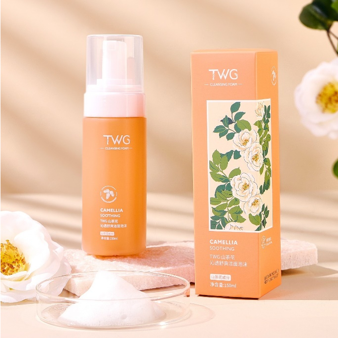 พร้อมส่ง-โฟมล้างหน้า-twg-สารสกัดจากดอกคามิเลีย-ช่วยเสริมสร้างคอลลาเจนใต้ผิวหนัง-ช่วยให้ผิวยืดหยุ่น-อ่อนกว่าวัย