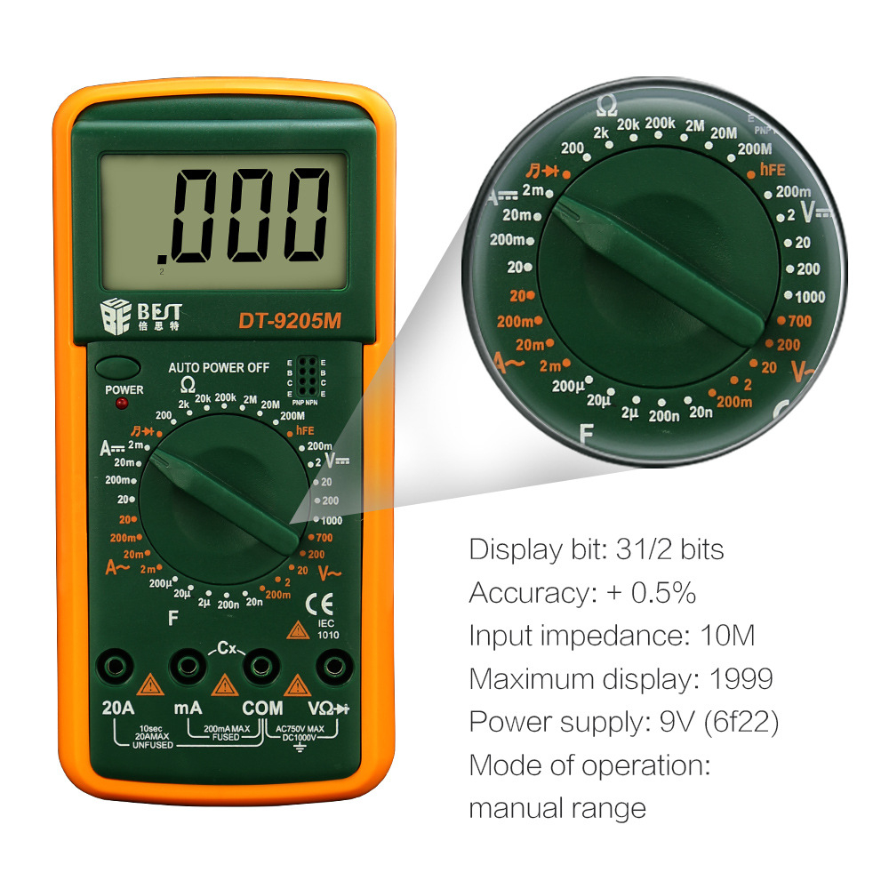 digital-multimeter-ดิจิตอล-มัลติมิเตอร์-best-9205m