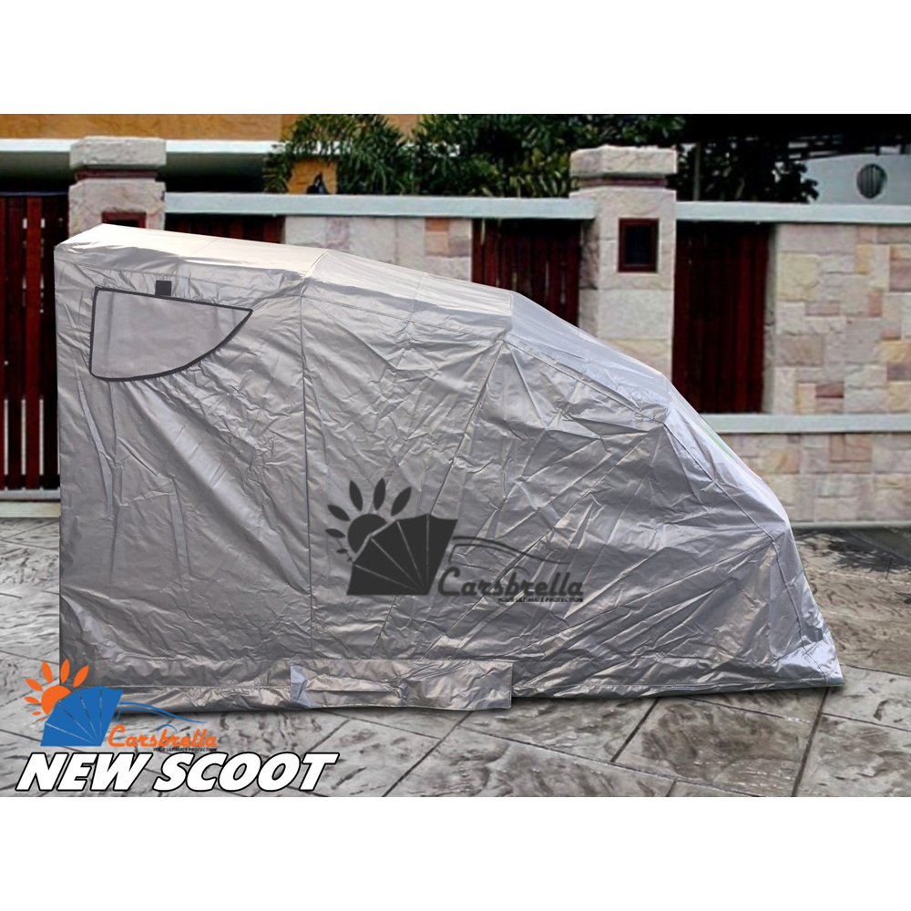 เต็นท์จอดรถพับเก็บได้-โรงจอดรถสำเร็จรูป-carsbrella-รุ่น-scoot-สำหรับรถมอเตอร์ไซค์ขนาดเล็กทุกรุ่น