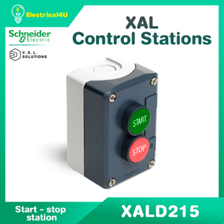Schneider Electric XALD215 กล่องคอนโทรลพร้อมสวิตซ์ปุ่มกด-เด้งกลับ Ø22 สีเขียวแดง START-STOP 1NO+1NC