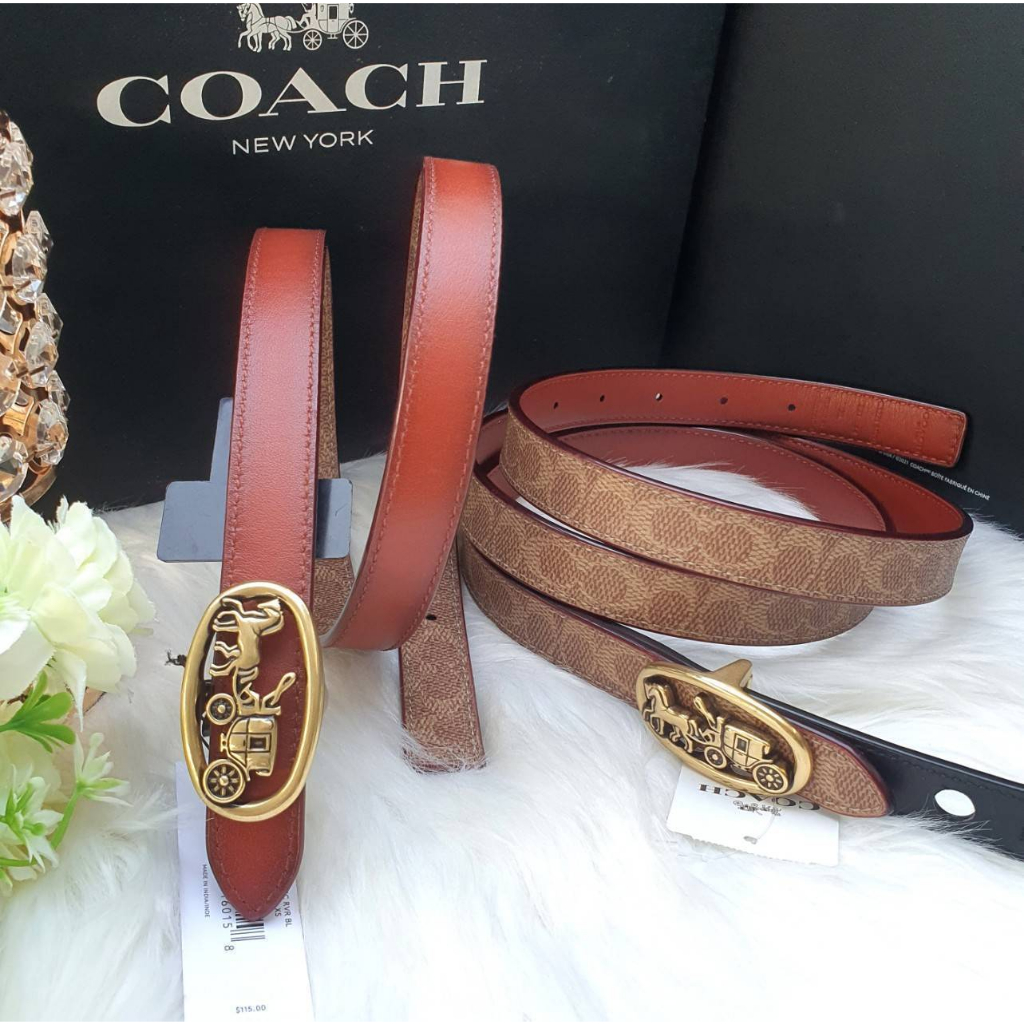 แท้-พร้อมส่ง-เข็มขัดหญิง-งาน-shop-coach-c3271-horse-and-carriage-medallion-buckle-reversible-belt