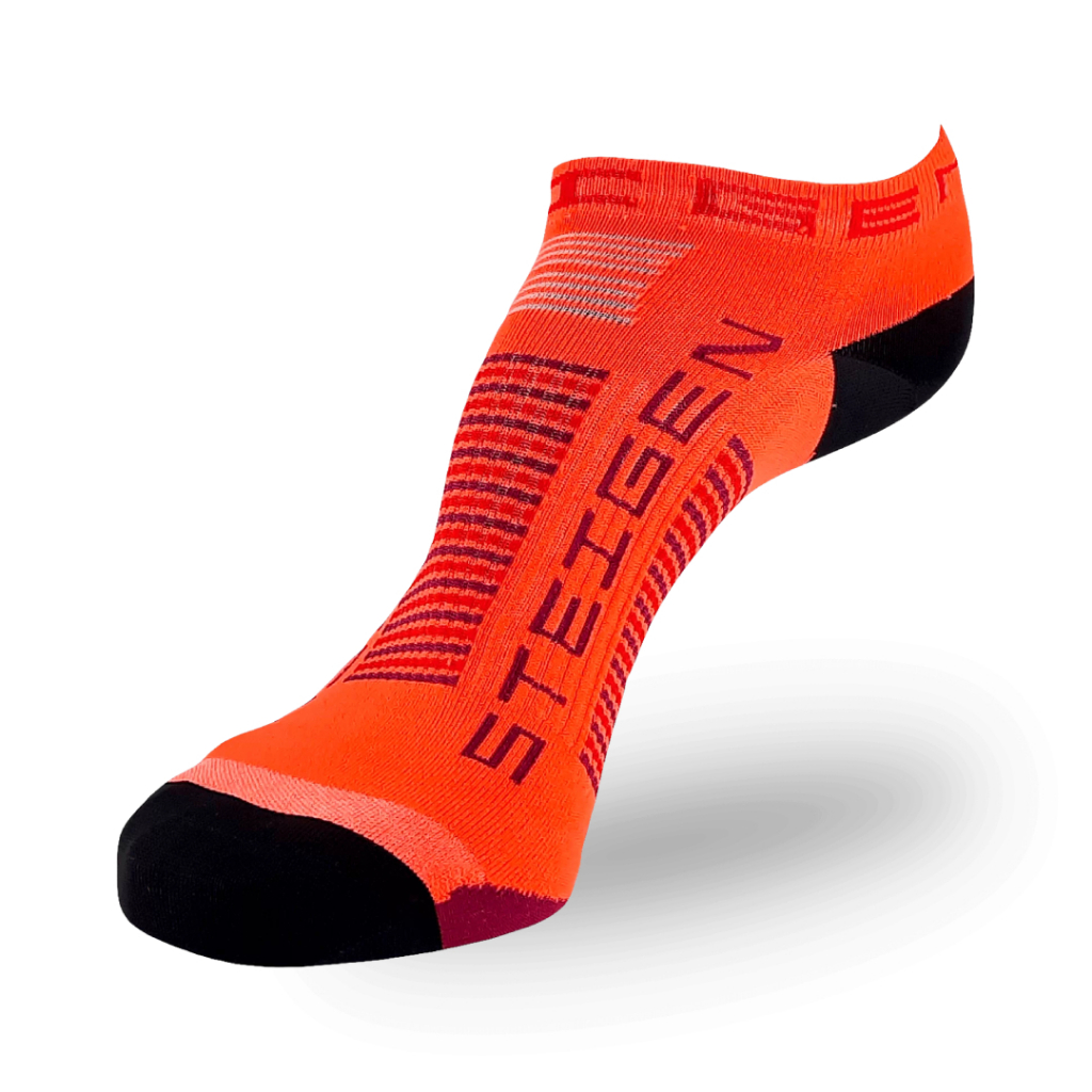 steigen-running-socks-zero-length-ลาย-orange-ถุงเท้าวิ่ง-เนื้อผ้ายืดหยุ่น
