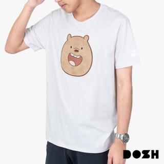 DOSH UNISEX T-SHIRTS WE BARE BEARS เสื้อยืดคอกลม แขนสั้น สีดำ ผู้ชาย-ผู้หญิง DBBMT5037-GY