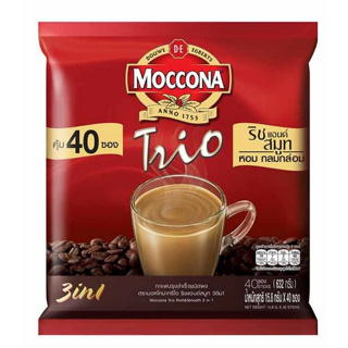 มอคโคน่า ทรีโอ กาแฟ 3in1 ริชแอนด์สมูท แพ็ก 40 ซอง มอคโคน่าทรีโอกาแฟ 3in1 อร่อย หอม กลมกล่อม เข้มข้น ผลิตจากเมล็ดกาแฟคุณภ