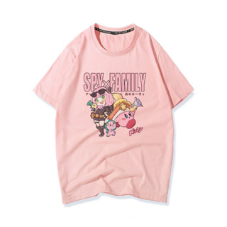 SPY×FAMILY แขนสั้นการ์ตูนฤดูร้อนน่ารัก Anya เสื้อยืด Kirby อะนิเมะเสื้อผู้ชายและผู้หญิง