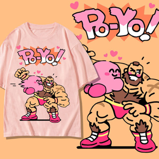 Kirby Star Kirby แฟชั่นชายและหญิงฤดูร้อนพิมพ์เสื้อยืดผู้ชายแขนสั้นการ์ตูน Nintendo เสื้อยืด