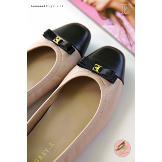 EARL GREY รองเท้าหนังแกะแท้  รุ่น Lenoeud series in Light pink (Removable Insole)
