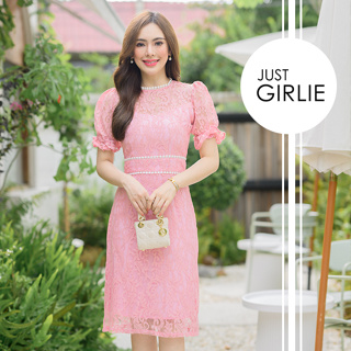 💕Isabella dress💕เดรสลูกไม้ออกงาน ดีเทลสวย มีสีขาว ชมพู ฟ้า ชุดเดรสผ้าสวย ราคาถูก