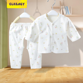 ELK BABYชุดเด็กทารกเสื้อกางเกงแบบผูก3สี3ลาย ชุดเด็กแรกเกิด ชุดเด็กทารกเสื้อกางเกง เสื้อผ้าเด็กแรกเกิด ชุดนอนเด็กแรกเกิด