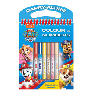 Paw Patrol Colour by Numbers includes six pens and numbers that vanish when you colour