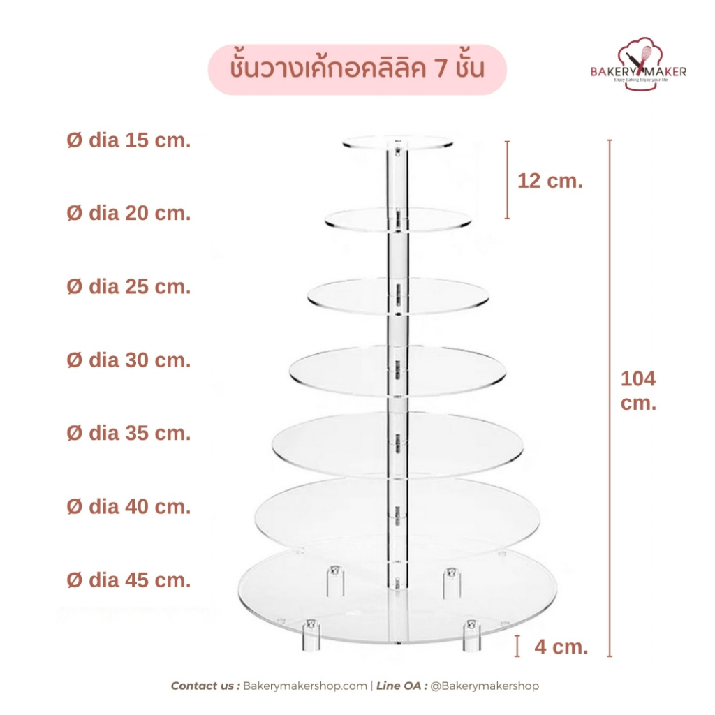 ชั้นวางเค้กอคิลิค-7-ชั้น-วางคัพเค้ก-เค้ก-วัสดุอะคริลิค-พลาสติก-acrylic-cake-stand