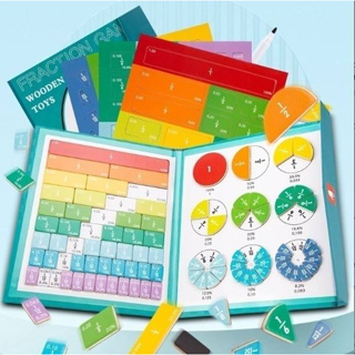 [พร้อมส่งจากไทย]  Magnetic fraction book ชุดเรียนรู้เศษส่วนแบบแม่เหล็ก สไตล์ Montessori