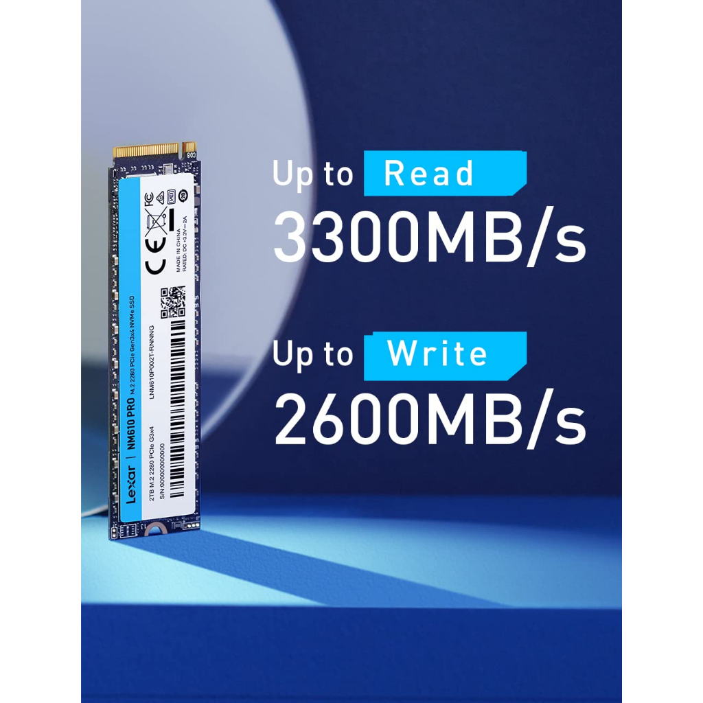 500GB / 1TB / 2TB SSD (เอสเอสดี) LEXAR NM610 PRO M.2 PCIe Gen3x4