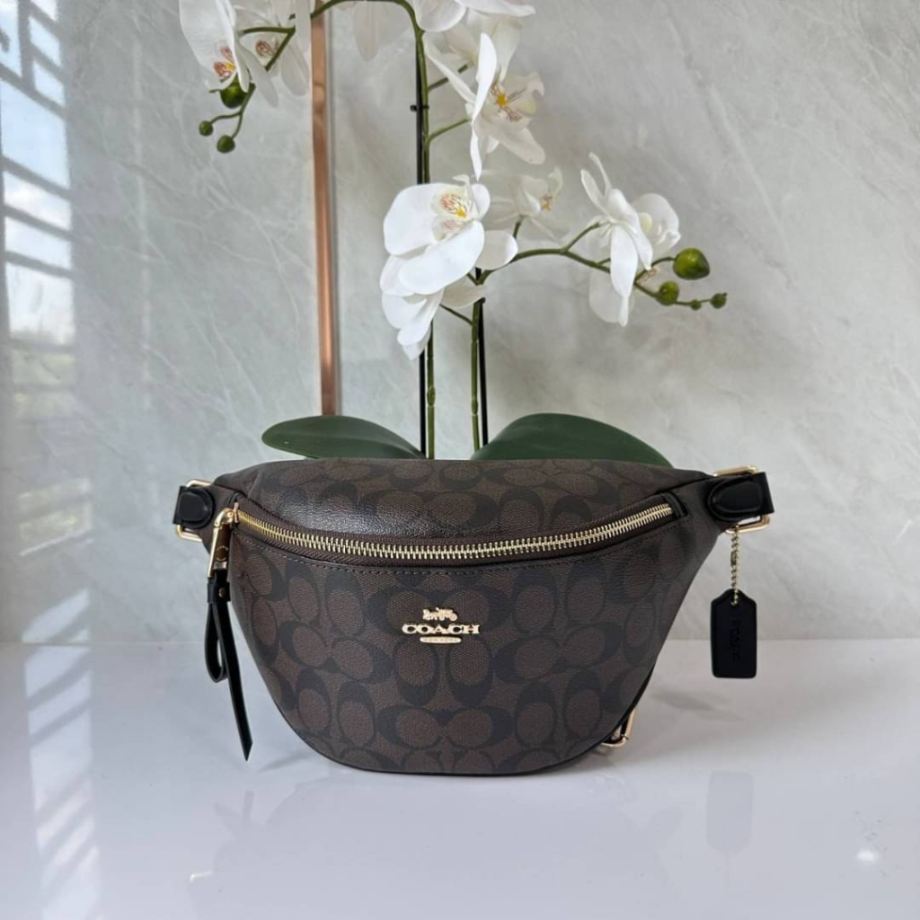 Coach f48740 belt bag in signature canvas hotsell