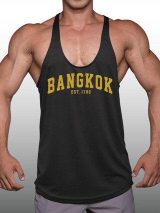 BANGKOK เสื้อกล้ามเพาะกายทรงคลาสสิค Bodybuilding Dry Fit Gym Tank Top