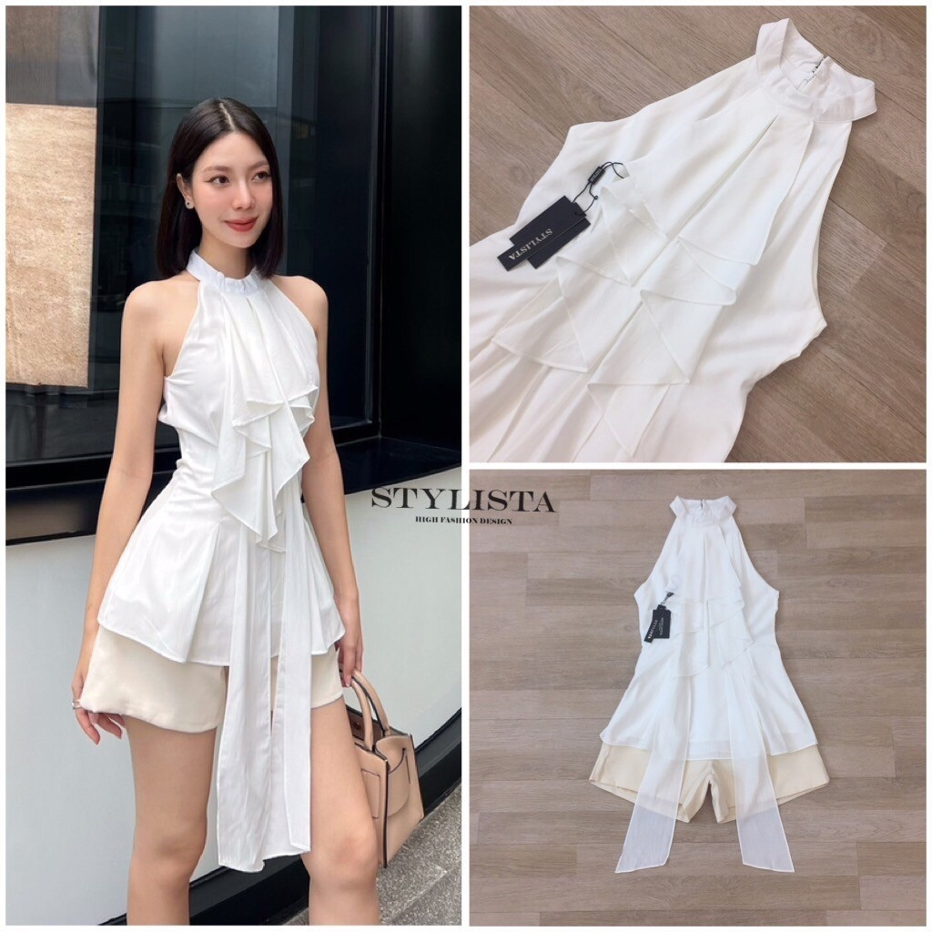 stylista-เซตเสื้อแขนกุดแต่งระบาย-กางเกงขาสั้น-รบกวนเช็คสต๊อกก่อนกดสั่งซื้อ