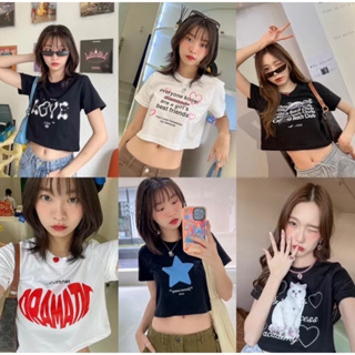 เสื้อยืดพร้อมส่ง 🔥 baby tee “baby crop“ เสื้อครอป สไตล์ y2k ลายน่ารัก ผ้านิ่ม ✨ รวมลาย v.2