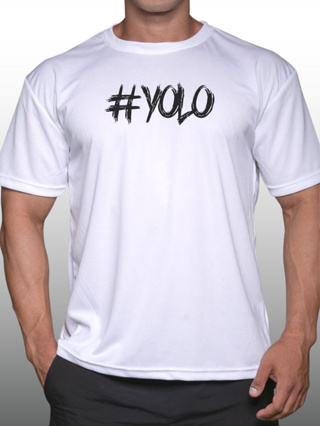 #YOLO เสื้อยืดแขนสั้นผู้ชาย Men’s Gym Workout Bodybuilding Muscle T-Shirt