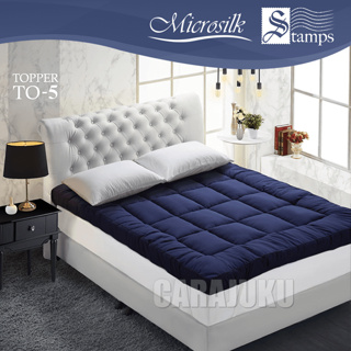 STAMPS Topper ท็อปเปอร์ เบาะรองนอน สีน้ำเงิน Blue Topper TO-5 #แสตมป์ส ที่นอน เตียง เบาะ รองนอน สีพื้น