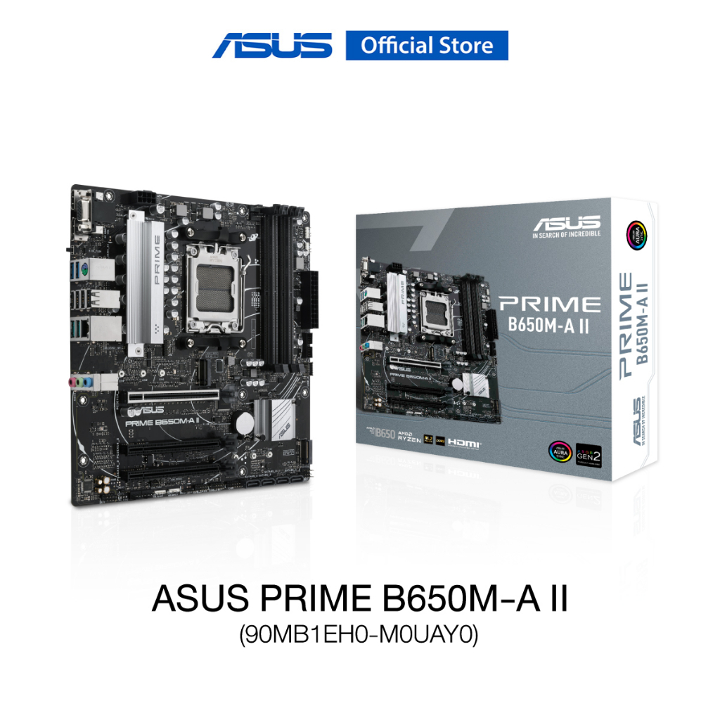 ASUS PRIME B650MA II (90MB1EH0M0UAY0) Mainboard, MicroATX motherboard with DDR5, PCIe 5.0 M.2