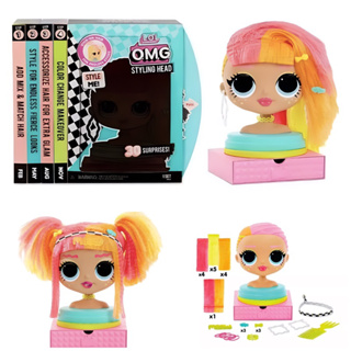 L.O.L. Surprise! O.M.G. Styling Head Neonlicious with Stick-On Hair for Endless Styles