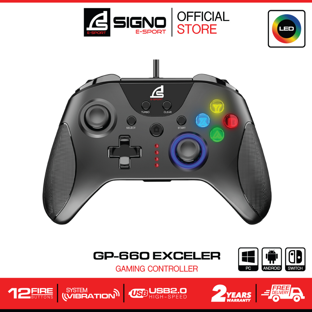ภาพหน้าปกสินค้าSIGNO E-Sport Gaming Controller รุ่น EXCELER GP-660 (จอยเกมส์)