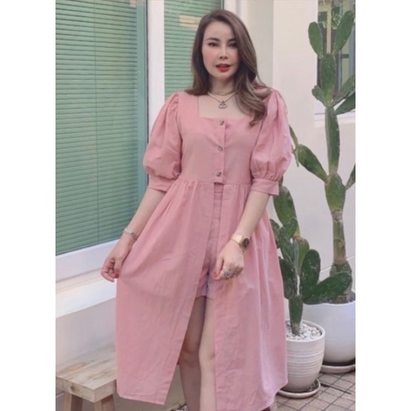 new-ชุดเซต2ชิ้น-ลุคไฮโซ-เสื้อยาวแขนตุ๊กตา-กางเกง-ใส่สวยมาก-มี3สี