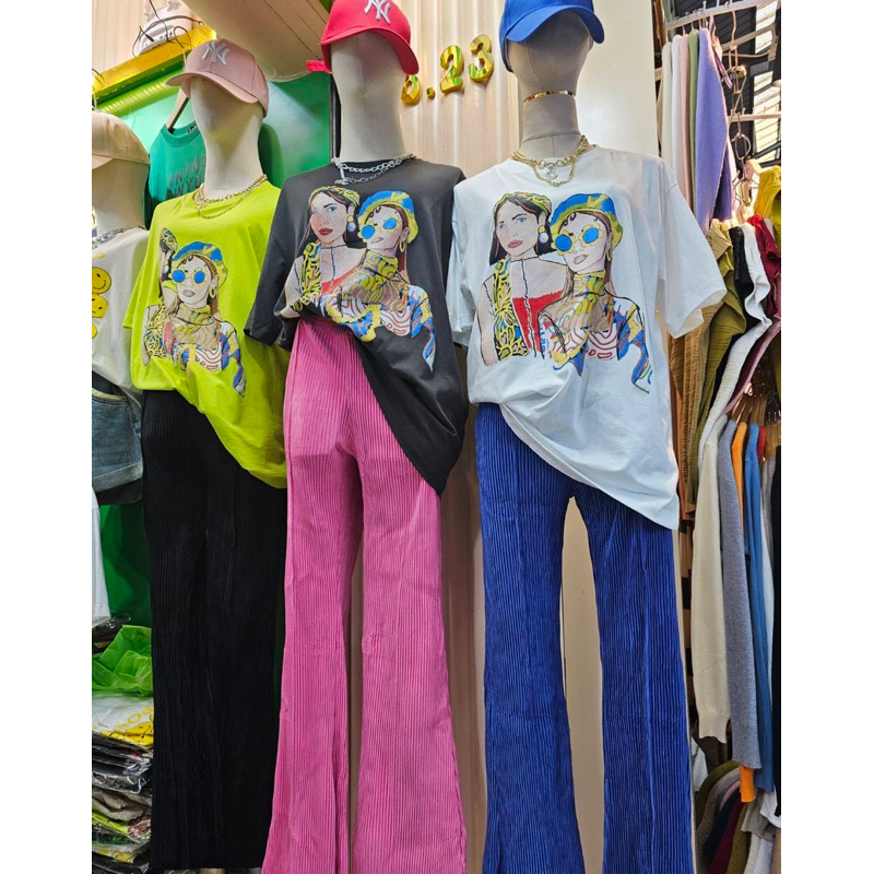 เสื้อยืดโอเวอร์ไซส์-ขาว-ดำ-ผ้า-cotton-รอบอก44-46นิ้ว