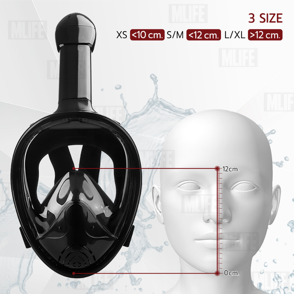 mlife-หน้ากากดำน้ำ-s-m-แบบเต็มหน้า-ไม่ต้องคาบ-ท่อหายใจ-กันฝ้า-diving-mask-180-view-snorkel-mask-full-face