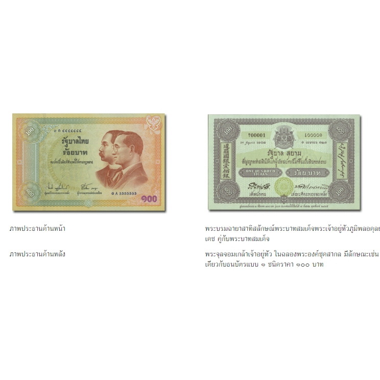 ธนบัตร-100-บาท-2-รัชกาล-ที่ระลึกครบรอบ-100-ปี-ธนบัตรไทย-สภาพ-unc-ไม่ผ่านการใช้งาน-ธนบัตรแท้-100