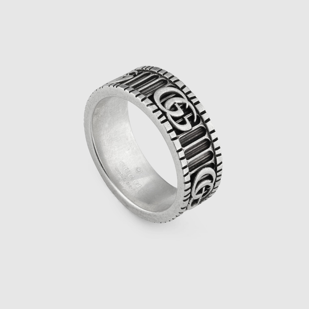 กุชชี่-gucci-แหวน-ring-with-double-g-in-silver