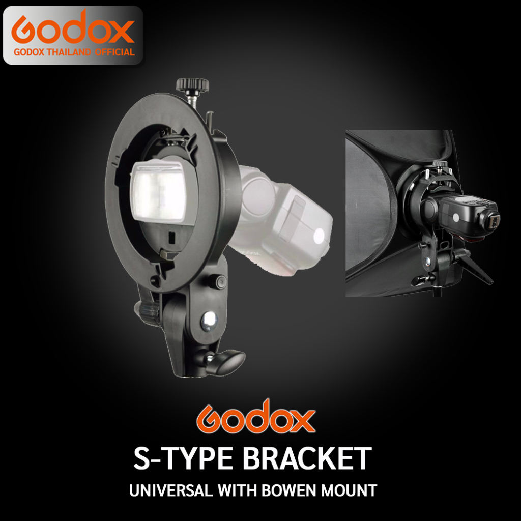 Godox S2 Speedlite Bracket With Softbox Godox S2 Speedlite S-Type