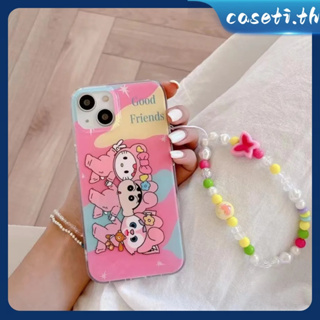 คูปองเคลม🎀เคสไอโ case for iphone 11 12 แฟชั่นการ์ตูนสาวโซ่สีชมพู เคส 14 13 12 11 pro max เคสมือถือกันกระแทก