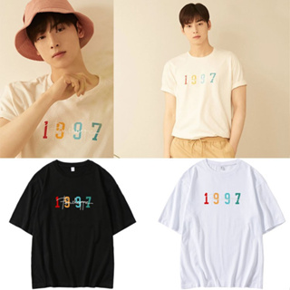 เสื้อยืด 1997 แบบชาอึนอู ASTRO CHAEUNWOO เสื้อยืดผ้าฝ้ายคู่รัก