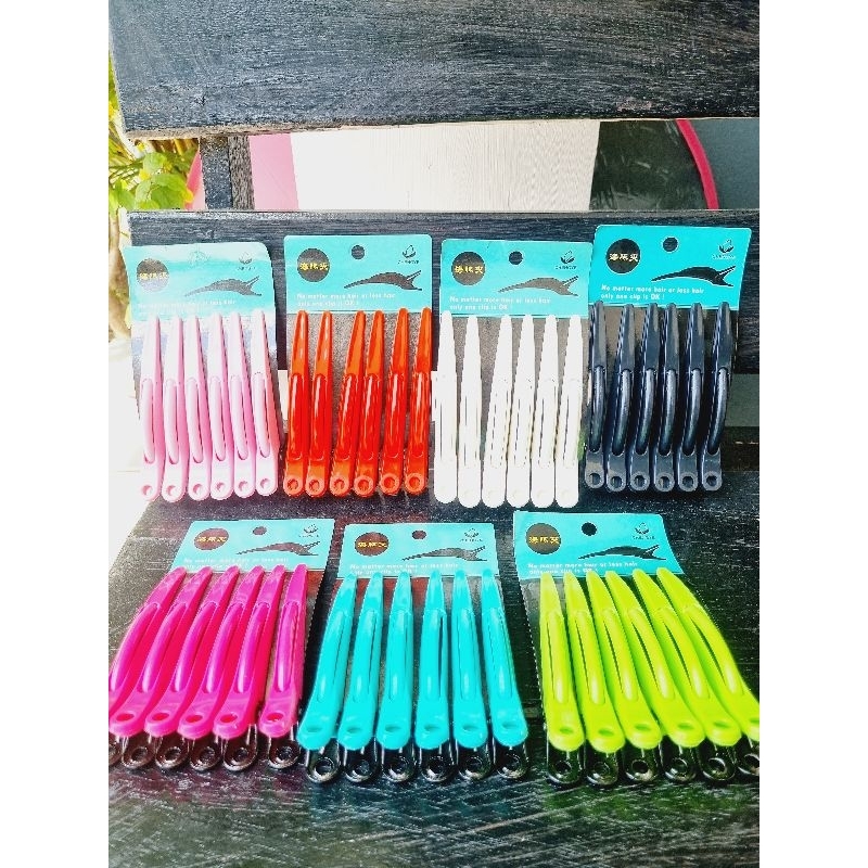 กิ๊ฟทำผม-พลาสติก-6ตัว-ไม่ดึงผม-มีพร้อมส่ง7สี