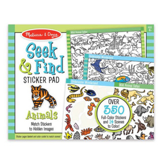 สติกเกอร์  Melissa &amp; Doug Seek &amp; Find Sticker Pad-Animal Pad