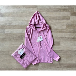 ☀Uniqlo Jacket hood กัน uv AIRism☀ ►สีชมพู◄