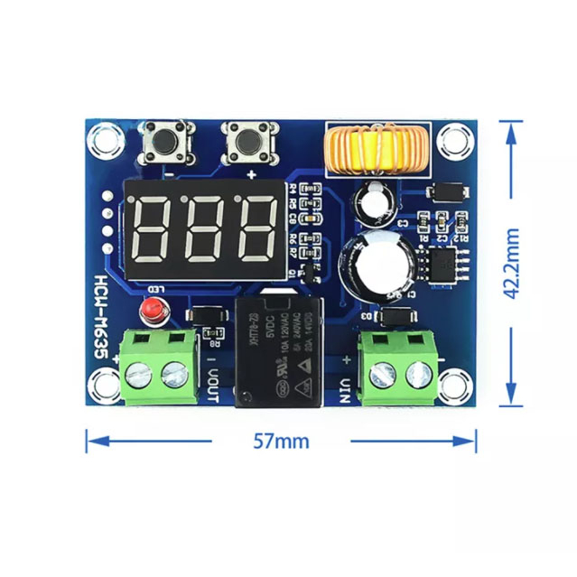 hcw-m635-xh-m609-low-voltage-protection-dc-6-36v-20a-under-or-low-voltage-module-โมดูลต่ำตัด-เต็มต่อ