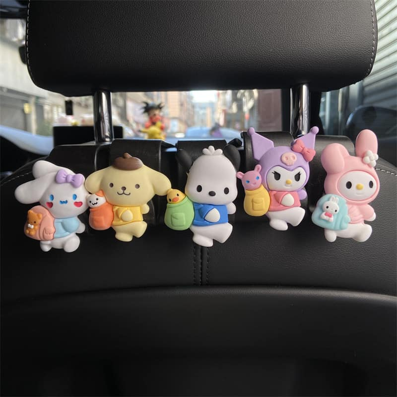 พร้อมส่ง-ราคาถูกทีสุด-ตะขอแขวนของหลังเบาะรถยนต์-sanrio-น่ารักๆ