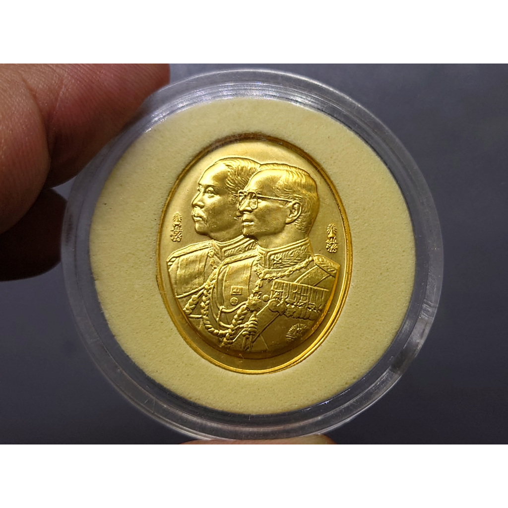 เหรียญที่ระลึก-100-ปี-โรงเรียนนายร้อยตำรวจ-เนื้อทองแดงชุบทองคำ-ปี2545-พร้อมตลับ