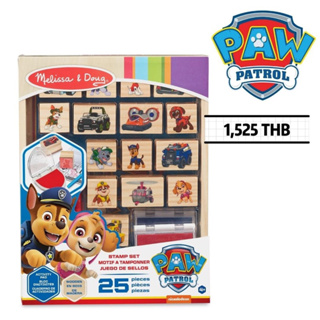 ตัวแสตมป์ แผ่นกิจกรรม12แผ่น25ชิ้น Melissa &amp; Doug X PAW Patrol Wooden Stamps Activity Set